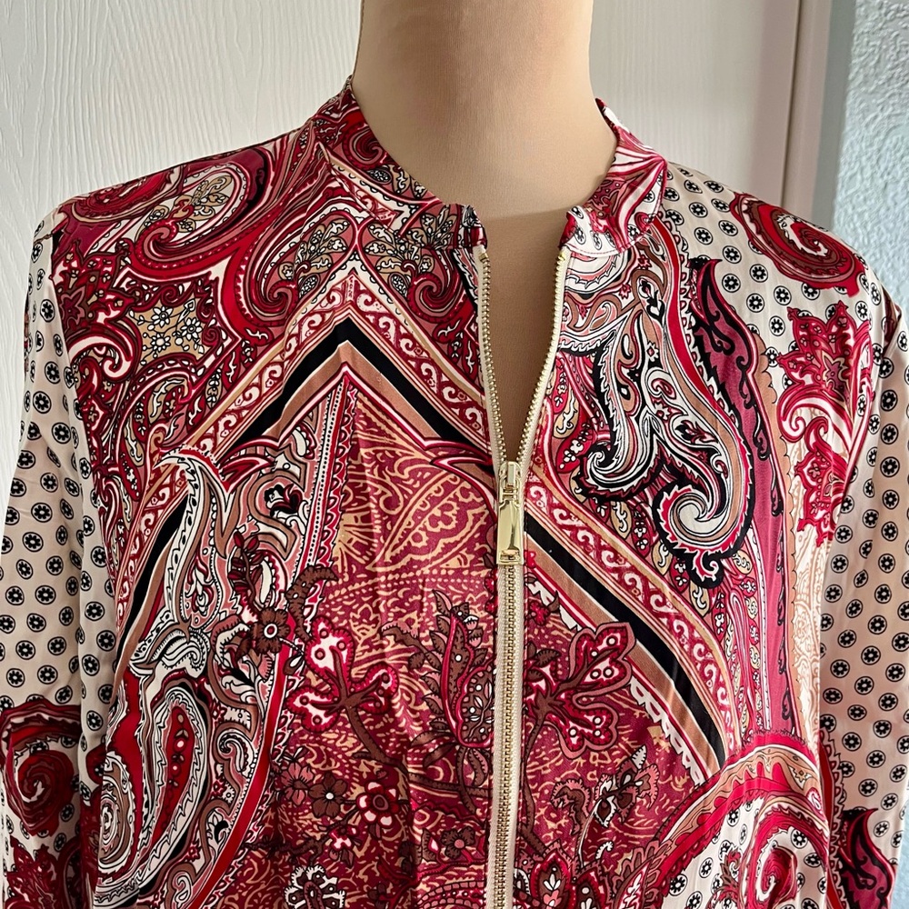 Women’s vintage paisley zip up jacket Chico’s 2P - Picture 2 of 5